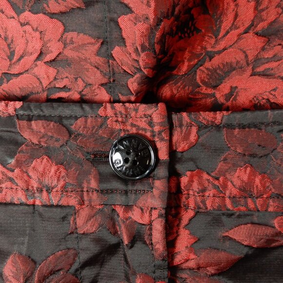 GANNI Floral Jacquard Maxi SKIRT Size 40 8 L High Risk Red Slit Pockets EUC - Picture 9 of 15